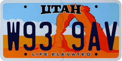 UT license plate W939AV