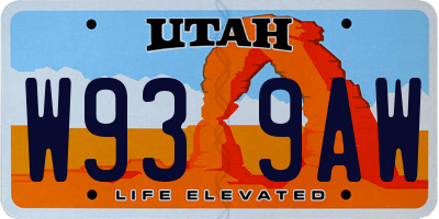 UT license plate W939AW