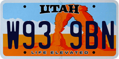 UT license plate W939BN