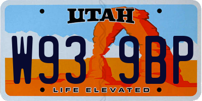 UT license plate W939BP
