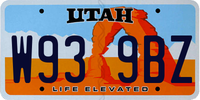 UT license plate W939BZ