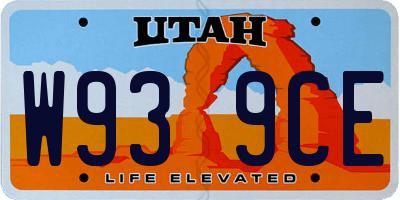 UT license plate W939CE