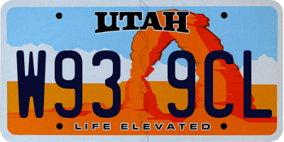 UT license plate W939CL