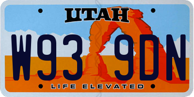 UT license plate W939DN