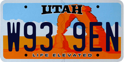 UT license plate W939EN