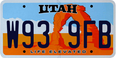 UT license plate W939FB