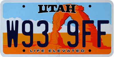 UT license plate W939FF