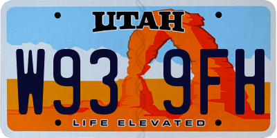 UT license plate W939FH