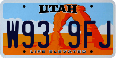 UT license plate W939FJ