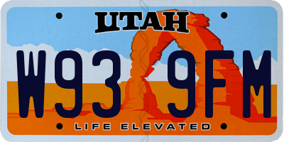 UT license plate W939FM