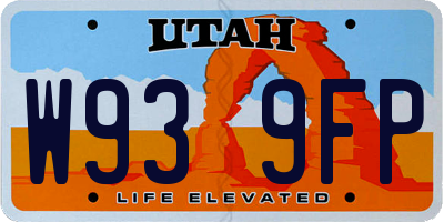 UT license plate W939FP