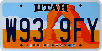 UT license plate W939FY