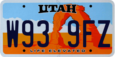 UT license plate W939FZ