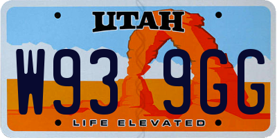 UT license plate W939GG