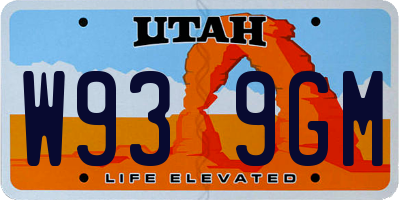 UT license plate W939GM