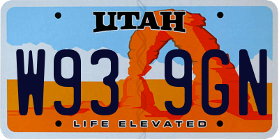 UT license plate W939GN