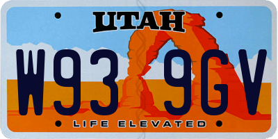 UT license plate W939GV