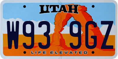 UT license plate W939GZ