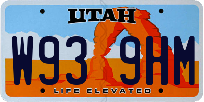 UT license plate W939HM