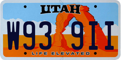 UT license plate W939II