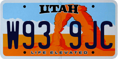 UT license plate W939JC