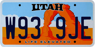 UT license plate W939JE