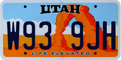UT license plate W939JH