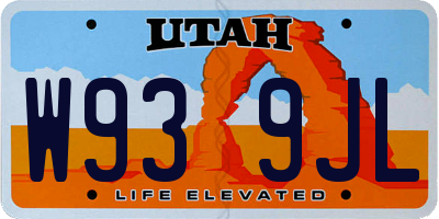 UT license plate W939JL