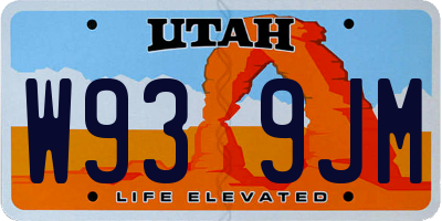 UT license plate W939JM