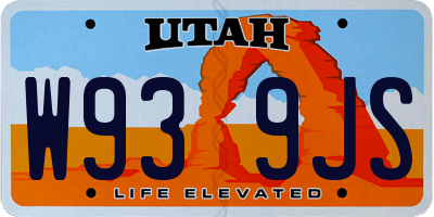 UT license plate W939JS