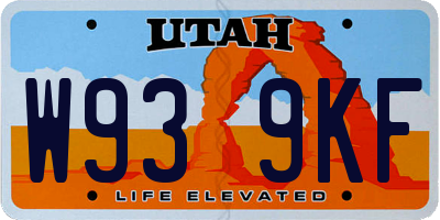 UT license plate W939KF