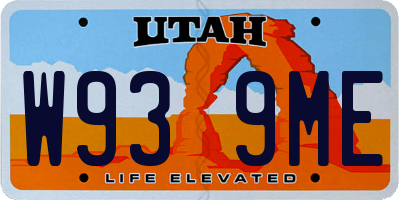 UT license plate W939ME