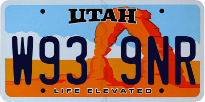 UT license plate W939NR