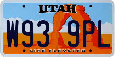 UT license plate W939PL