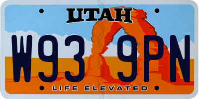 UT license plate W939PN