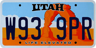 UT license plate W939PR