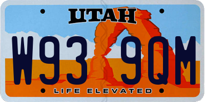 UT license plate W939QM