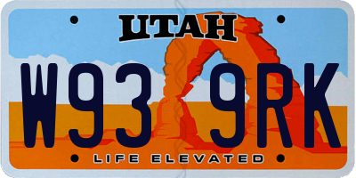 UT license plate W939RK