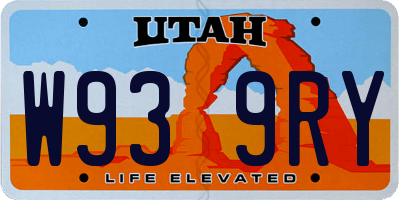 UT license plate W939RY