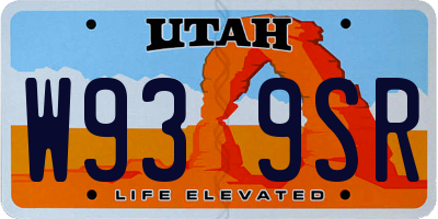 UT license plate W939SR