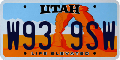 UT license plate W939SW