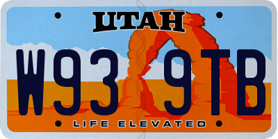 UT license plate W939TB