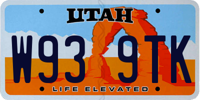 UT license plate W939TK