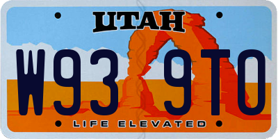 UT license plate W939TO