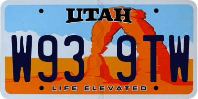 UT license plate W939TW