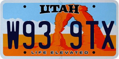 UT license plate W939TX