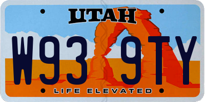 UT license plate W939TY