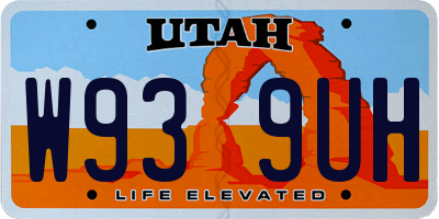 UT license plate W939UH