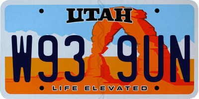 UT license plate W939UN