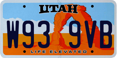 UT license plate W939VB